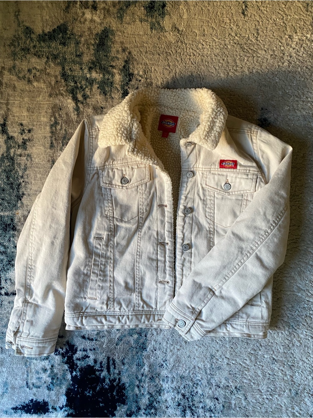 Dickies Women’s Cream Sherpa-Lined Denim Jacket